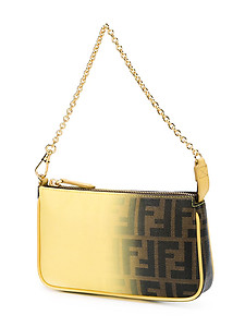 Fendi Degrade Monogram Shoulder Bag Gold